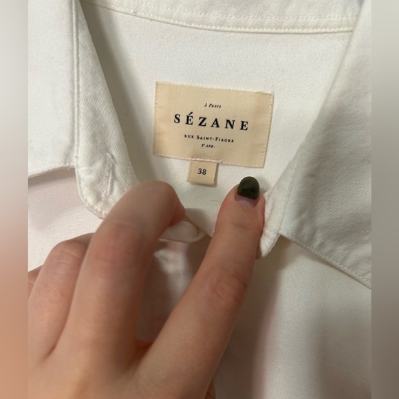 Sezane Max Shirt in Casual White - Picture 6 of 7